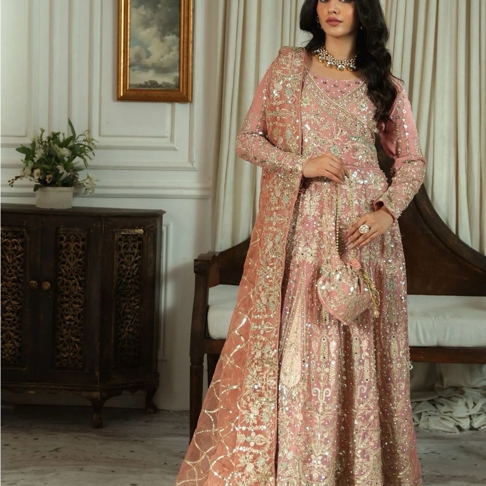 Elegant Pink Embellished Women's Dress